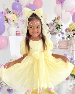 Hattie Belle Canary Lemon Girls Party Dress