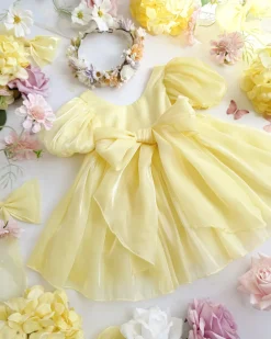 Hattie Belle Canary Lemon Girls Party Dress