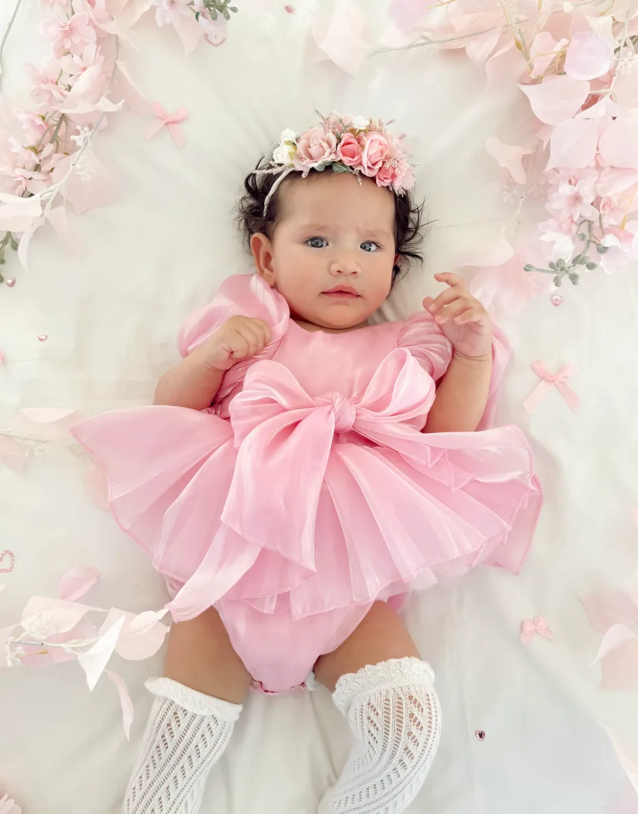 Heidi Candy Pink Stretch Baby Girls Flower Crown