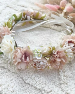 Henrietta Mocha Pink Girls Flower Crown