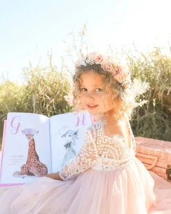 Henrietta Mocha Pink Girls Flower Crown