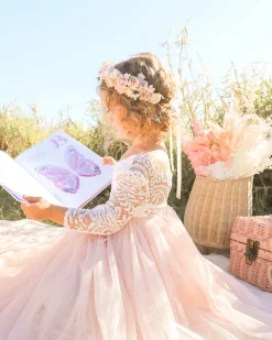 Henrietta Mocha Pink Girls Flower Crown