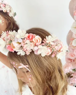 Isabelle Pink Girls Flower Crown