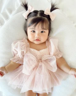 Jewel Sequin Pastel Pink Sparkle Baby Girl Romper