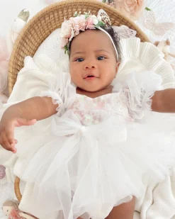 Jewel Sequin White Sparkle Baby Girl Romper