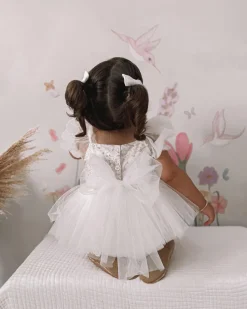 Jewel Sequin White Sparkle Baby Girl Romper