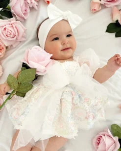 Josephine Lace Blossom Baby Girl Romper