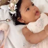 Juliette Champagne Pink Stretch Baby Girl Flower Crown