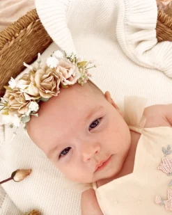Juliette Champagne Pink Stretch Baby Girl Flower Crown