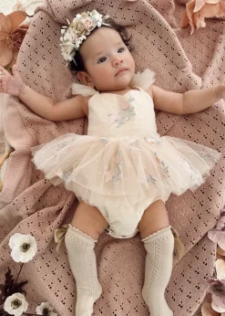 Juliette Champagne Pink Stretch Baby Girl Flower Crown