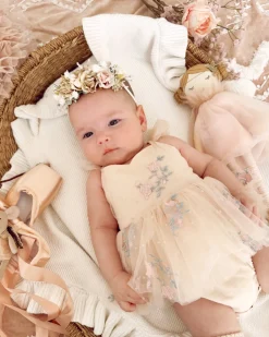 Juliette Champagne Pink Stretch Baby Girl Flower Crown