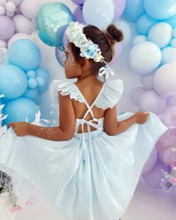 Laguna Ocean Blue Sequin Girls Party Dress