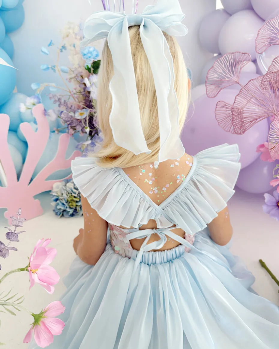 Laguna Ocean Blue Sequin Girls Party Dress