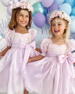 Laguna Purple Pearl Sequin Girls Party Dress