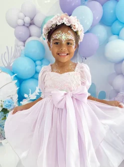 Laguna Purple Pearl Sequin Girls Party Dress
