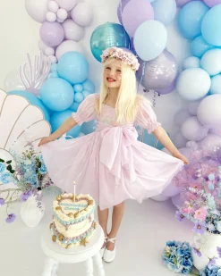 Laguna Purple Pearl Sequin Girls Party Dress