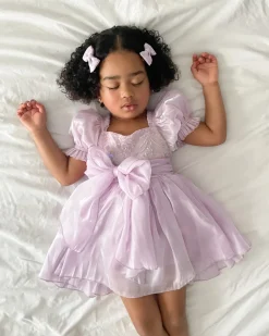 Laguna Purple Pearl Sequin Girls Party Dress