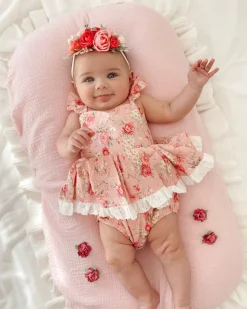 Lila Rosemary Baby Girl Floral Romper