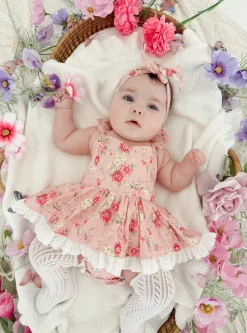 Lila Rosemary Baby Girl Floral Romper