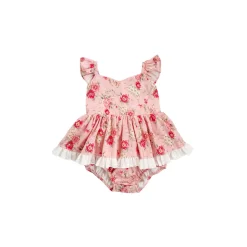 Lila Rosemary Baby Girl Floral Romper