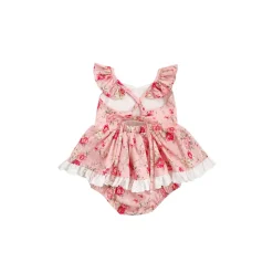 Lila Rosemary Baby Girl Floral Romper