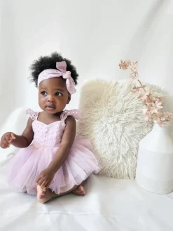 Lilac Broderie Anglaise Baby Girl Hair Accessories