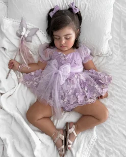 Lilac Pink Rose Baby Girl Tulle Hair Accessories