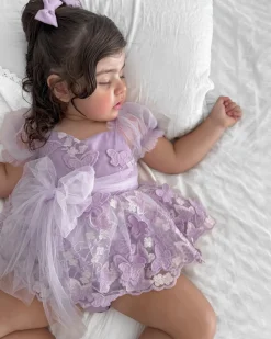 Lilac Pink Rose Baby Girl Tulle Hair Accessories