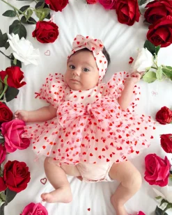 Lover Pink Heart Baby Girl Romper