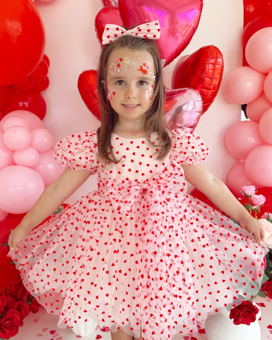 Lover Pink Heart Baby Girl Tulle Hair Accessories