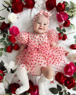 Lover Pink Heart Baby Girl Tulle Hair Accessories