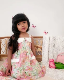 Malibu Belle Girls Floral Pink Dress