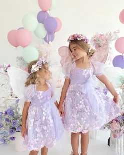 Margot Lilac Pink Rose Girls Party Dress