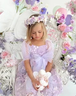 Margot Lilac Pink Rose Girls Party Dress