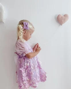 Margot Lilac Pink Rose Girls Party Dress
