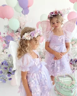 Margot Lilac Pink Rose Girls Party Dress