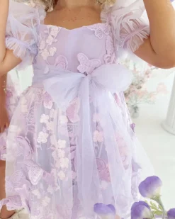 Margot Lilac Pink Rose Girls Party Dress
