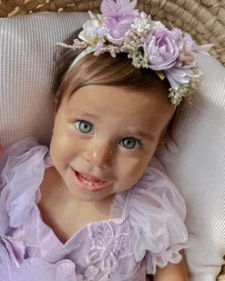 Mariposa Lilac Pink Rose Stretch Baby Girl Flower Crown