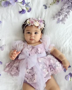 Mariposa Lilac Pink Rose Stretch Baby Girl Flower Crown