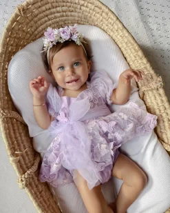 Mariposa Lilac Pink Rose Stretch Baby Girl Flower Crown