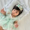 Mariposa Peppermint Pink Stretch Baby Girl Flower Crown