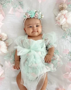 Mariposa Peppermint Pink Stretch Baby Girl Flower Crown