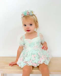 Mariposa Peppermint Pink Stretch Baby Girl Flower Crown