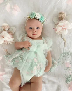 Mariposa Peppermint Pink Stretch Baby Girl Flower Crown