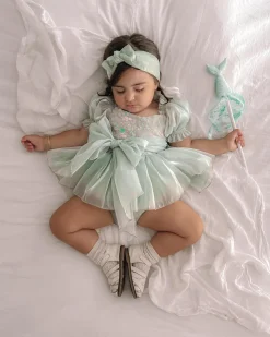 Mermaid Sequin Green Baby Girl Romper