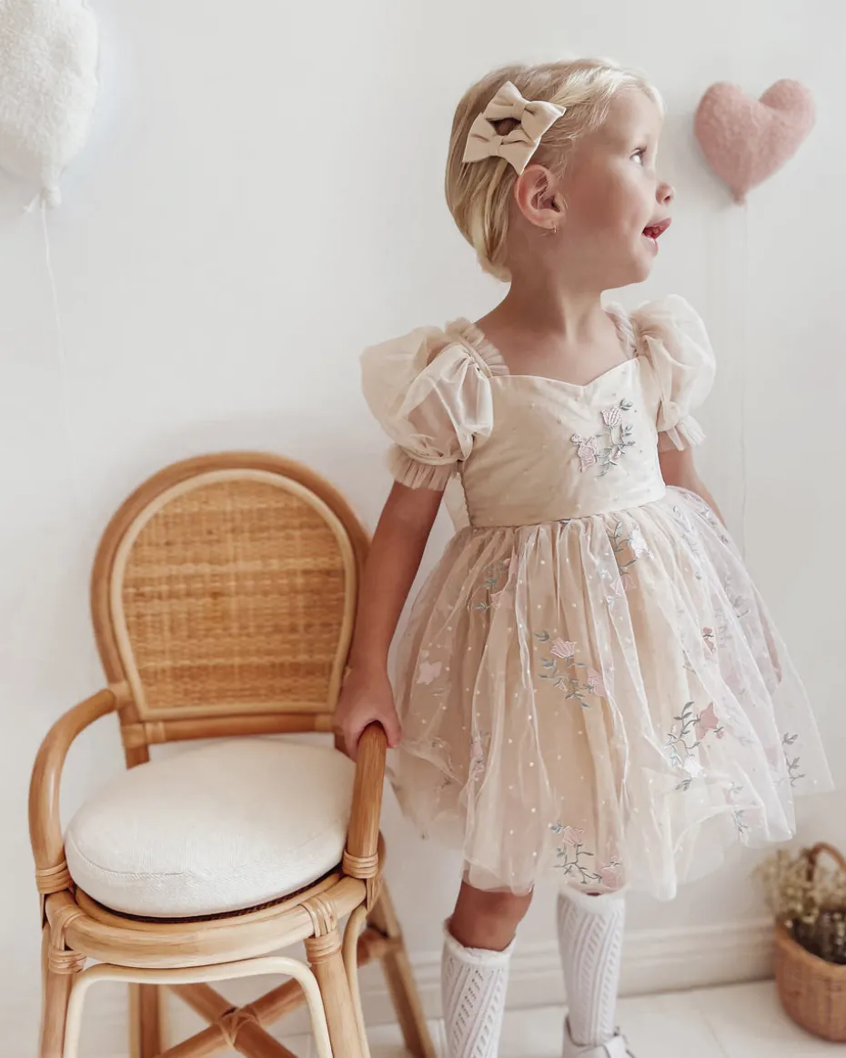 Nutcracker Champagne Girls Flower Girl Dress