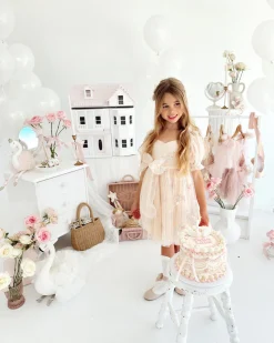 Nutcracker Champagne Girls Flower Girl Dress
