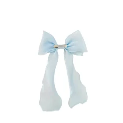 Ocean Blue Organza Girls Hair Bow