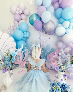 Ocean Blue Organza Girls Hair Bow