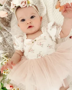 Odessa Flower Perfect Pink Floral Baby Girl Romper